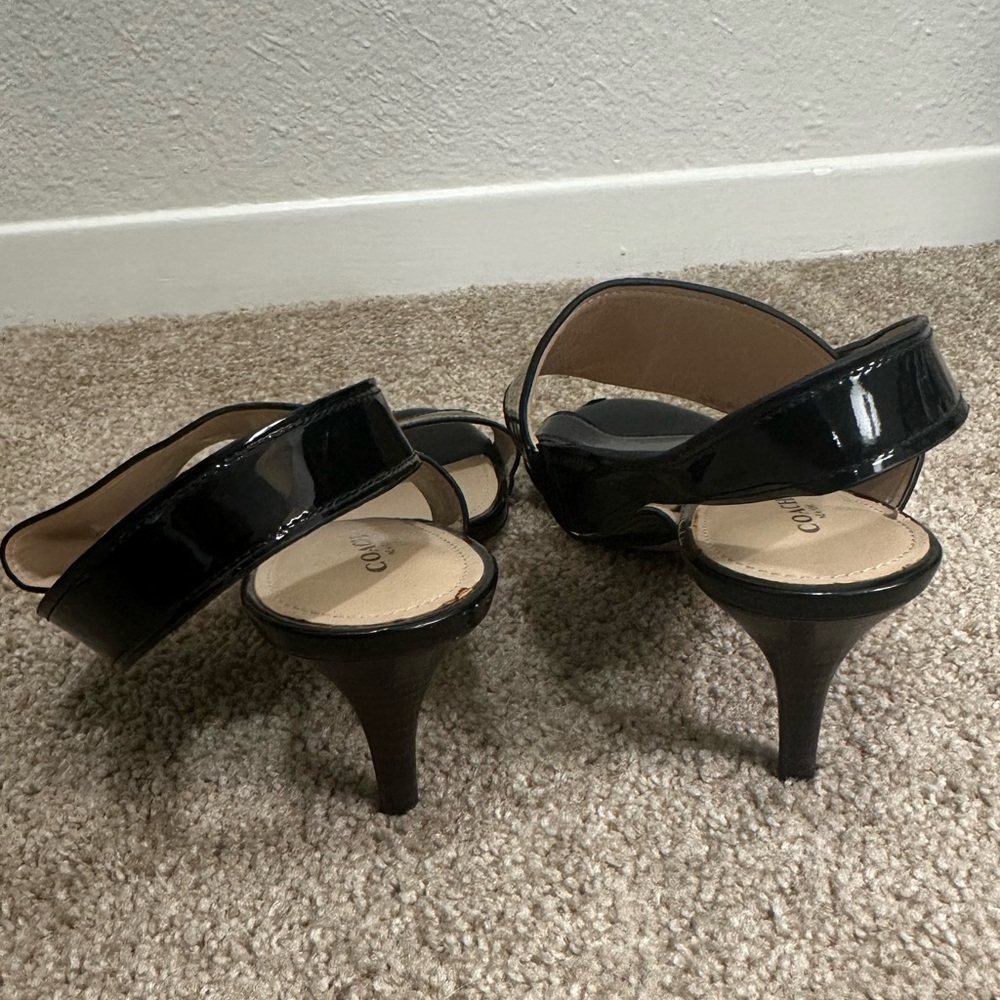 Coach Black Patent Leather Slingback Sandals - Picture 7 of 11